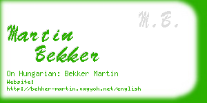 martin bekker business card